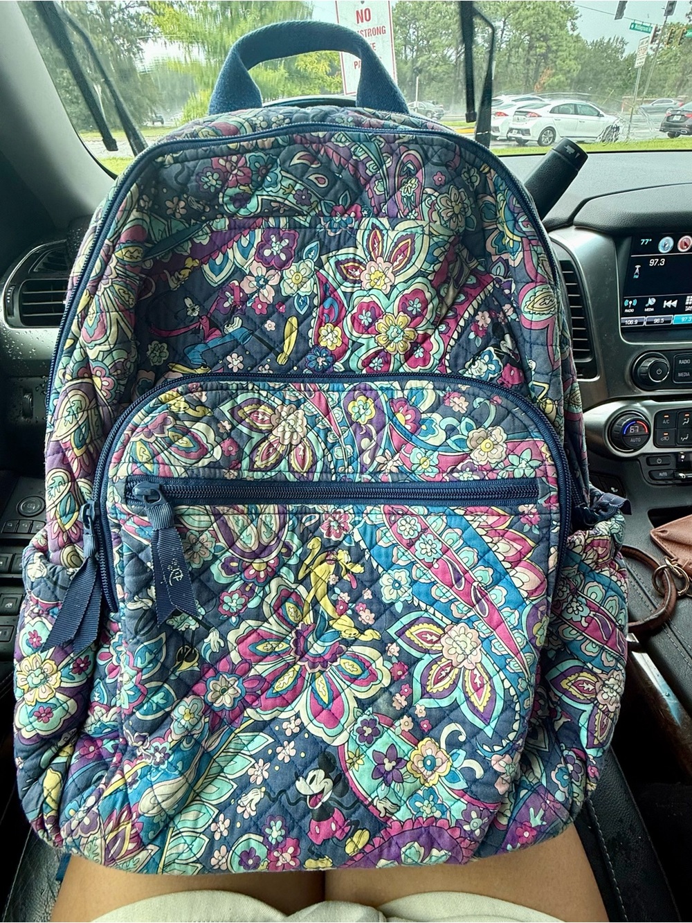 Vera Bradley Disney Mickey Minnie Floral Backpack Multicolor Quilted